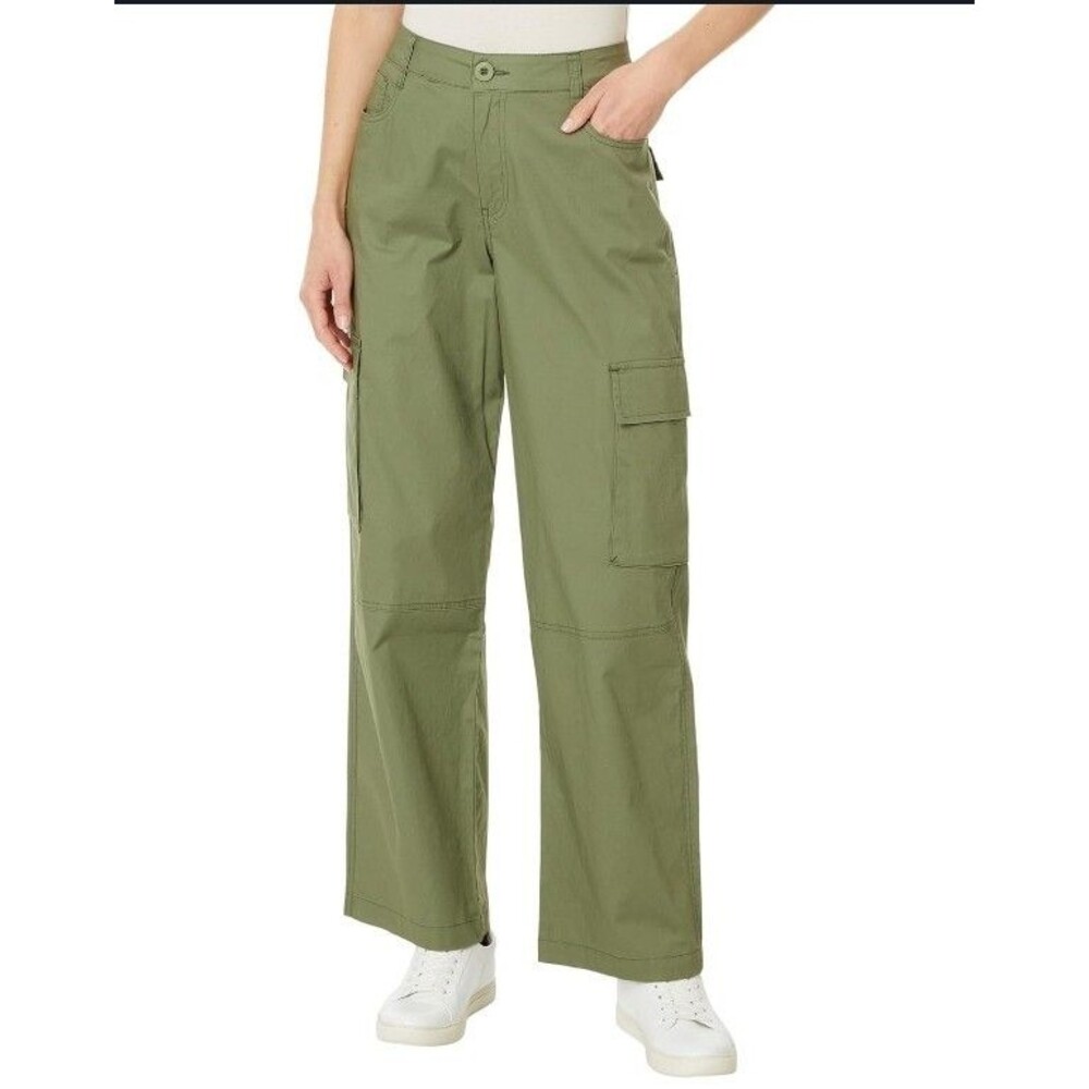 Kut From The Kloth Olive Green Cargo Pants Womens 8 Stretch Utility Wide Leg